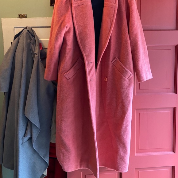 Vintage pink midi trench coat medium - Picture 2 of 10